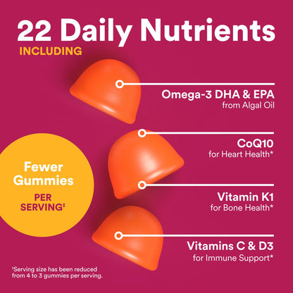 SmartyPants Multivitamin Gummy for Women 50 and Over - Improved Formula: Omega 3 (DHA/EPA), Methylfolate, CoQ10, Vitamin D3, C SmartyPantsBuy Supplements Australia