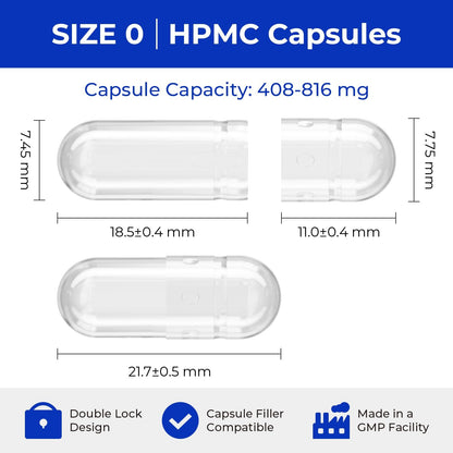 ATLEMISME Empty Vegan Capsules Size 0, 500-Count DIY Vegetable Capsules for Filling | Includes 2 Micro Lab Spoons ATLEMISMEBuy Supplements Australia