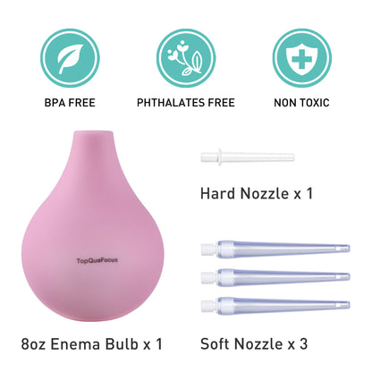 TopQuaFocus 8oz Enema Bulb Kit Anal and Vaginal Douche Bulb for Men Flushing System Enemas Silicone TopQuaFocusBuy Supplements Australia
