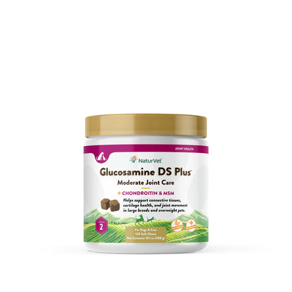NaturVet – Glucosamine DS Plus - Level 2 Moderate Care – Supports Healthy Hip & Joint Function – Enhanced with Glucosamine, MSM & Chondroitin – for Dogs & Cats–120 Soft Chews NaturVetBuy Supplements Australia
