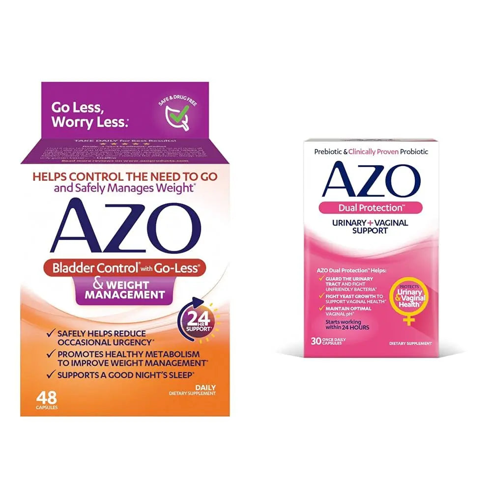 AZO Bladder Control with Go-Less® & Weight Management Dietary Supplement & Dual Protection | Urinary + Vaginal Support* AZOBuy Supplements Australia