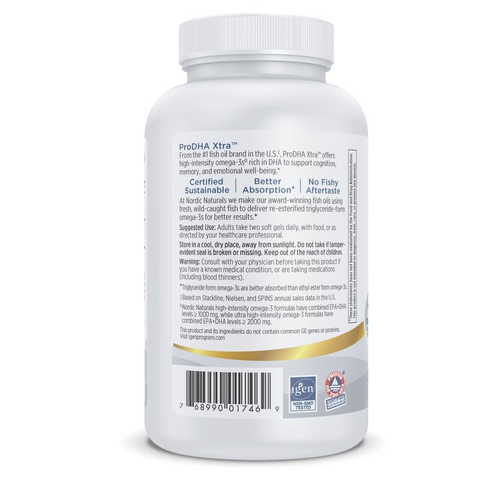 Nordic Naturals ProDHA 1000, Strawberry - 120 Soft Gels - 1660 mg Omega-3 - High-Intensity DHA Formula for Neurological Health, Mood & Memory - Non-GMO - 60 Servings Nordic NaturalsBuy Supplements Australia