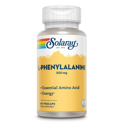 SOLARAY L-Phenylalanine Veg Cap (Btl-Plastic) 500mg | 60ct SOLARAYBuy Supplements Australia