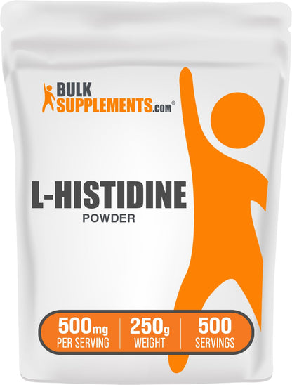BulkSupplements.com L-Histidine Powder - as L-Histidine Base, Histidine Supplement - Essential Amino Acid & Gluten Free, 500mg per Serving, 250g (8.8 oz) (Pack of 1) BulkSupplementsBuy Supplements Australia