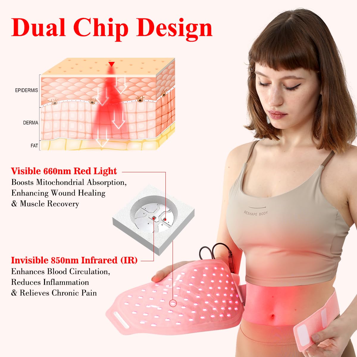 Red Light Therapy Belt for Body, Infrared Light Therapy for Pain Relief, Waterproof Red Light Therapy USUIEBuy Supplements Australia