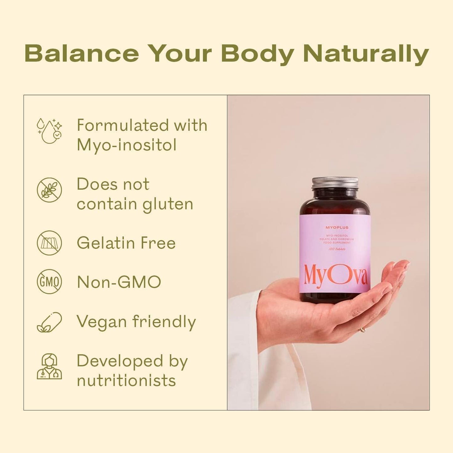 Myoplus - Myo-inositol PCOS Supplement - 4000mg Myo-Inositol, 200ug Folate & 100ug MyOvaBuy Supplements Australia