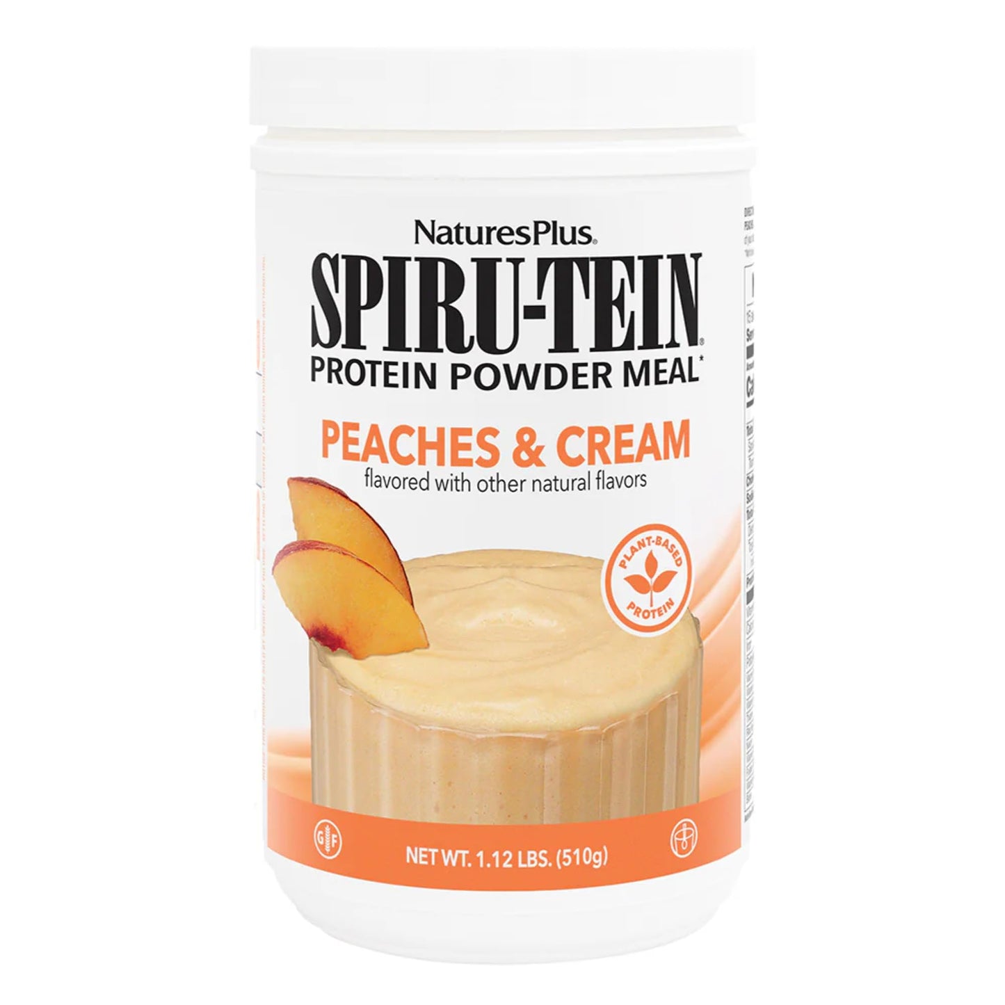 NaturesPlus SPIRU-TEIN, Peaches & Cream - 1.12 lb - Plant-Based Protein Powder - Vitamins & Minerals for Energy - Vegetarian, Gluten Free - 15 Servings NaturesPlusBuy Supplements Australia