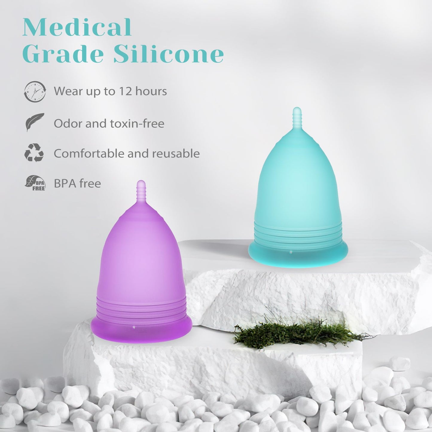 YTYOMUR Menstrual Cup Set, 2 Soft Period Cup Come with Collapsible Cleaner Cup YTYOMURBuy Supplements Australia