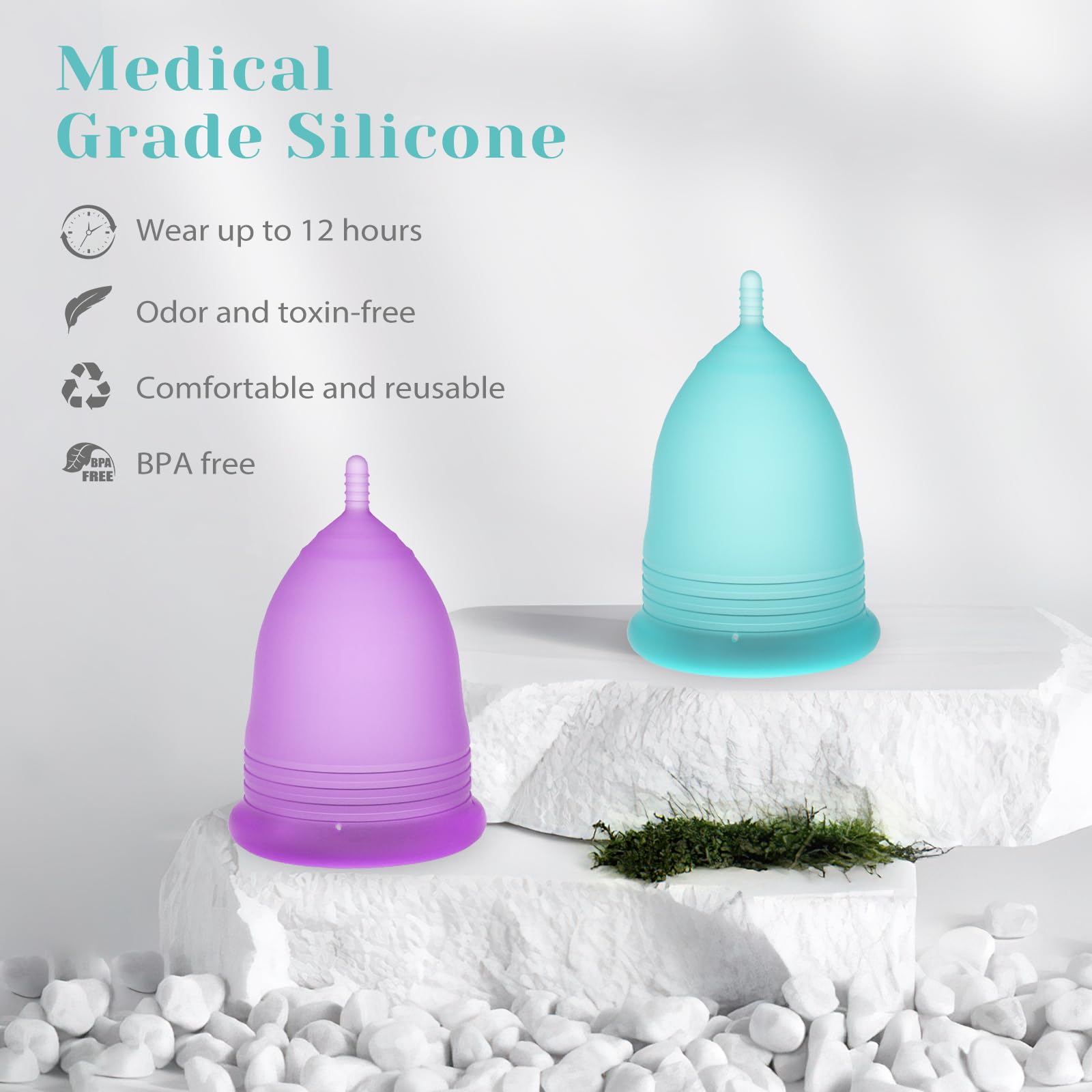YTYOMUR Menstrual Cup Set, 2 Soft Period Cup Come with Collapsible Cleaner Cup YTYOMURBuy Supplements Australia