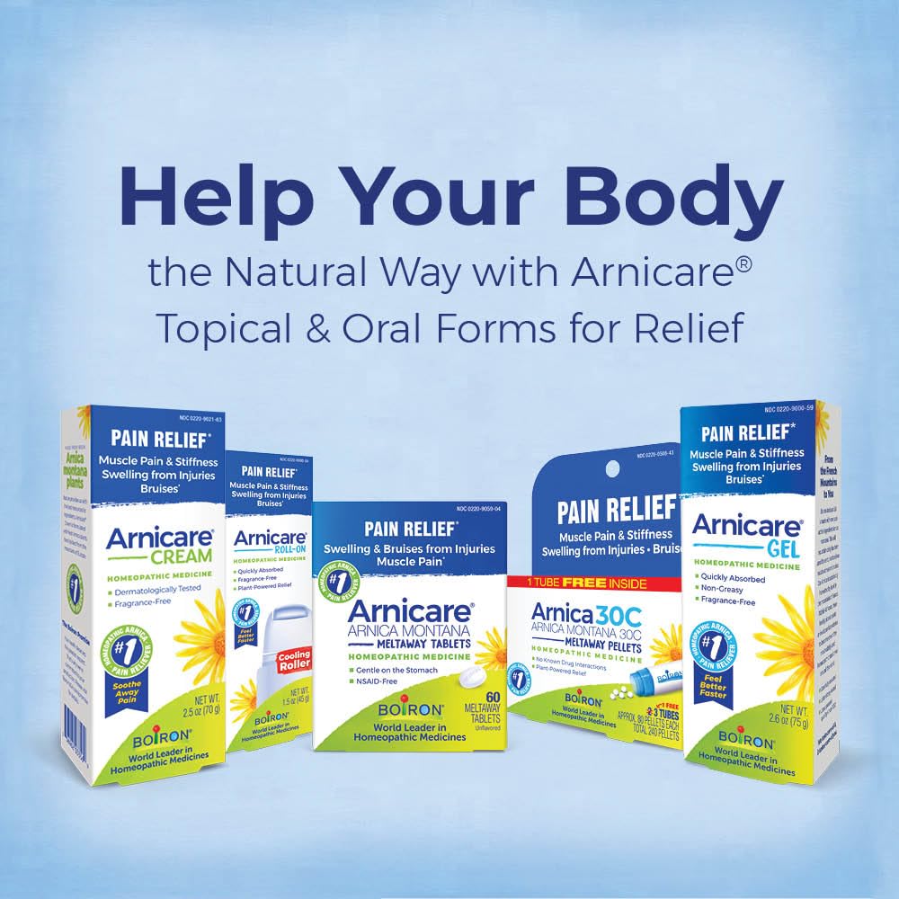 Boiron Arnicare Cream Natural Soothing Relief for Joint Pain, Muscle Pain, Swelling, Soreness, and Stiffness - Fast Absorbing and Fragrance-Free - 2.5 oz BoironBuy Supplements Australia