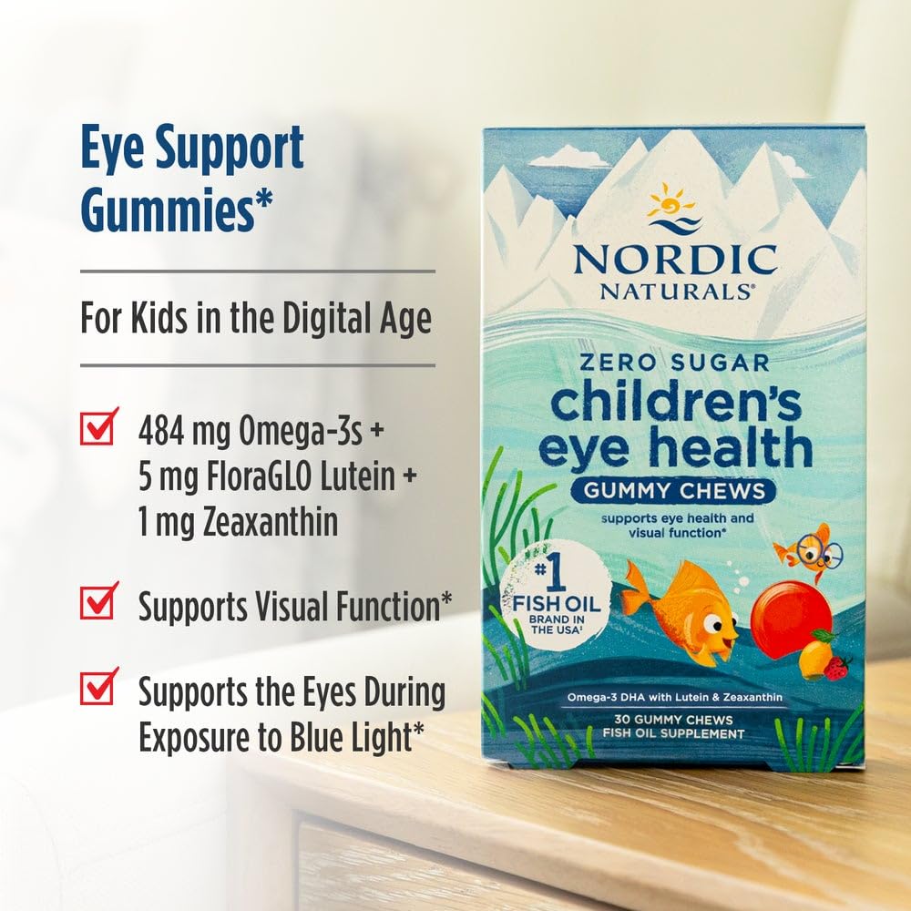 Nordic Naturals Children’s Eye Health Gummies, Strawberry Lemonade - 30 Gummies for Kids - 484 mg Total Omega-3s DHA, Lutein & Zeaxanthin - Brain Health, Antioxidant Support, Non-GMO - 30 Servings Nordic NaturalsBuy Supplements Australia