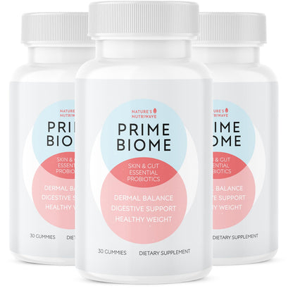 Nature’s NutriWave PrimeBiome Probiotic Gummies – Plant-Based Blend with Inulin, Lion’s Mane, Ginger & More– Non-GMO, No Stimulants,