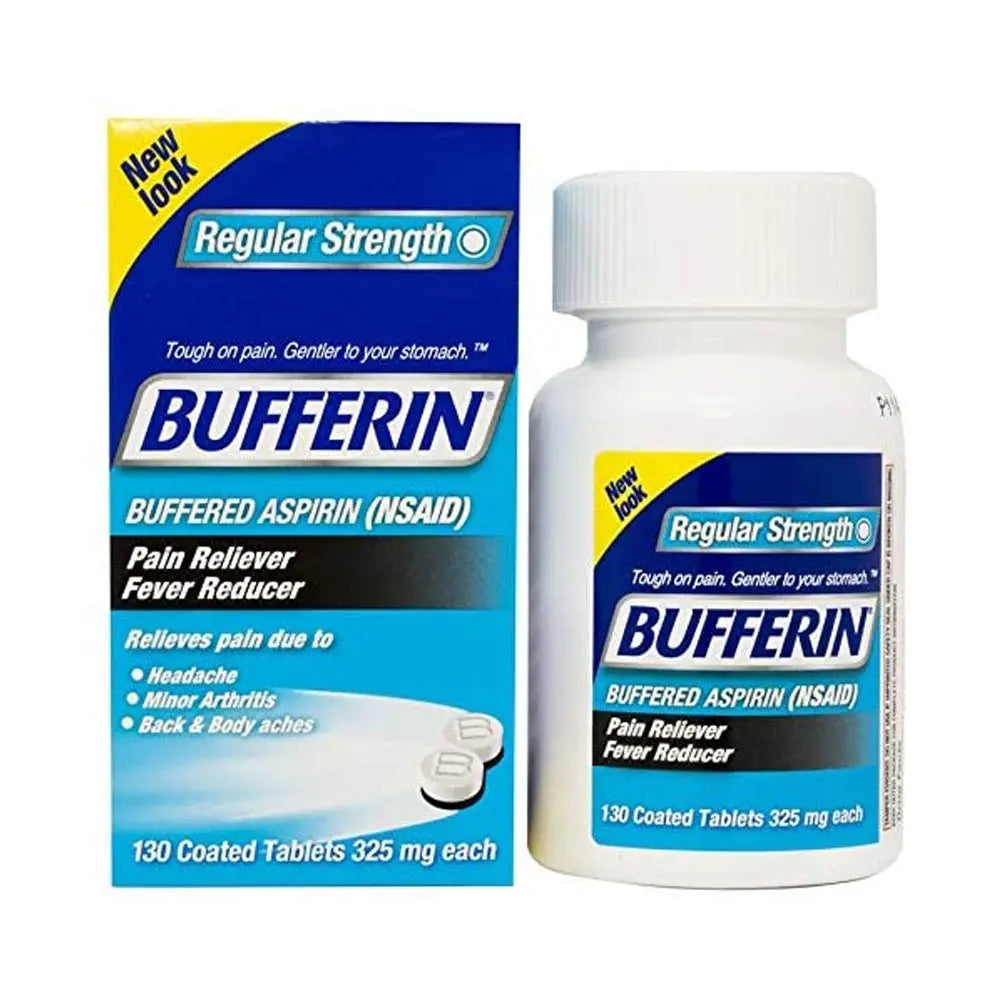 Bufferin Buffered Aspirin (NSAID) Coated Tablets Pain Reliever/Fever Reducer 130 ea (Pack of 3) BufferinBuy Supplements Australia