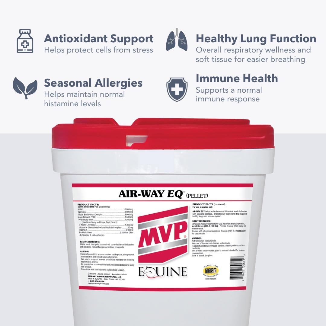 MVP Air-Way EQ Supports Healthy Lung Function and Seasonal Allergy Support in Horses, 5lb - 40 Servings MVPBuy Supplements Australia
