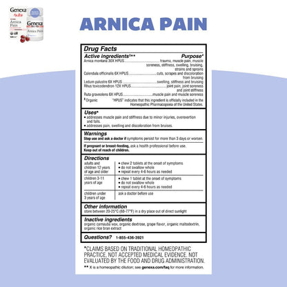 Genexa Adult Pain Relief Bundle | 500mg Acetaminophen Caplets + Homeopathic Arnica Chewables | Fast Relief for Headache, Joint & Muscle Pain | OTC + Homeopathic Combo | No Dyes or Artificial Additives GenexaBuy Supplements Australia