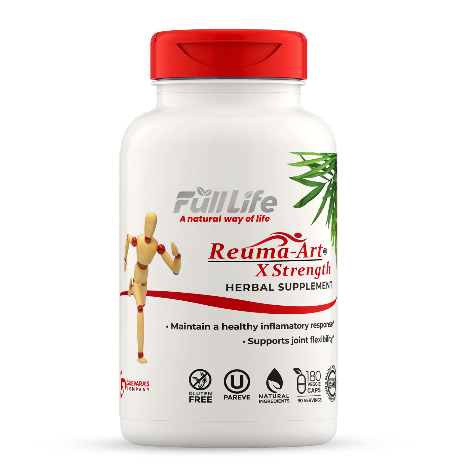 Full Life Reuma-Art X Strength – 400 mg Herbal Supplements - Supports Joint Flexibility – 180 Veggie Capsules Full LifeBuy Supplements Australia