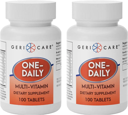 GeriCare One-Daily Multi-Vitamin Tablet, 100 Count Adult Multivitamin Supplement | Easy-to-Take Dietary Supplement with Vitamins A, C, D3, B, Calcium GeriCareBuy Supplements Australia