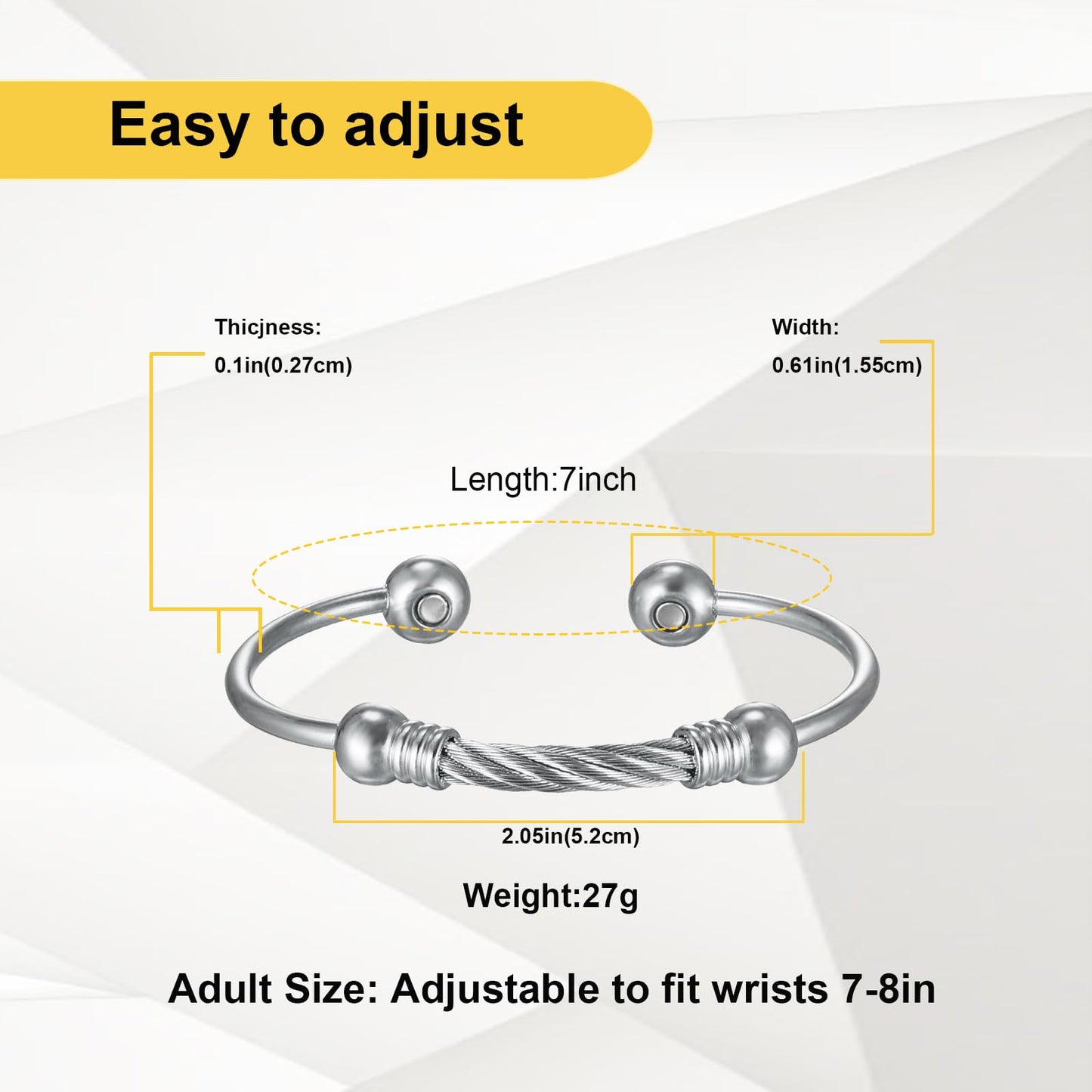 EnerMagiX Magnetic Bracelet for Women for Arthritis and Joint,Twisted Cable Stainless Steel Bangle EnerMagiXBuy Supplements Australia