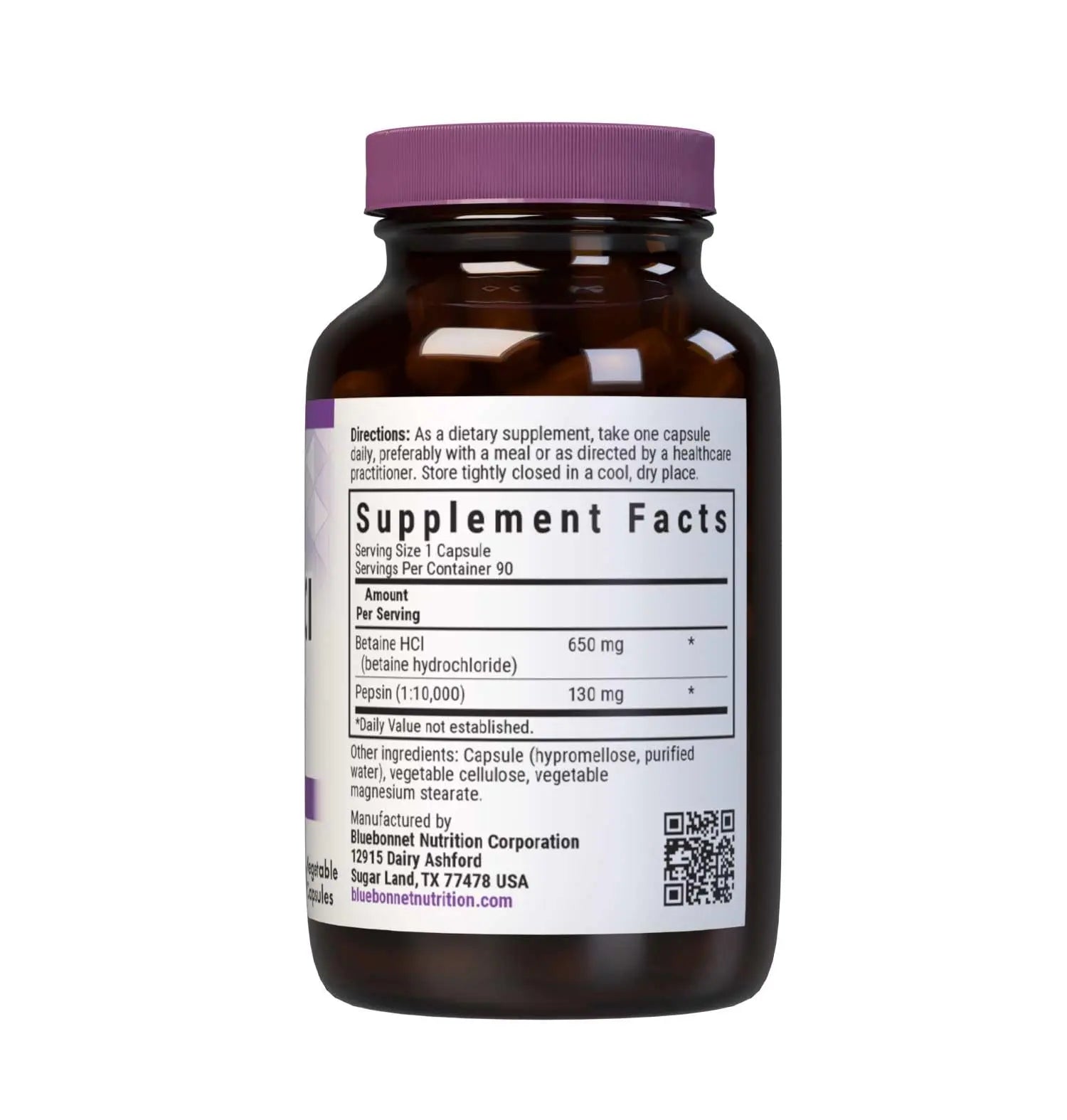 BlueBonnet Betaine HCI Plus Pepsin Vegetarian Capsules, 90 Count BlueBonnetBuy Supplements Australia