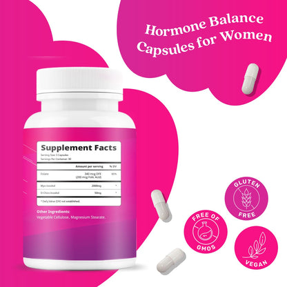 Myo-Inositol & D-Chiro Inositol Capsules with Folic Acid for PCOS | Prenatal Fertility BeLiveBuy Supplements Australia