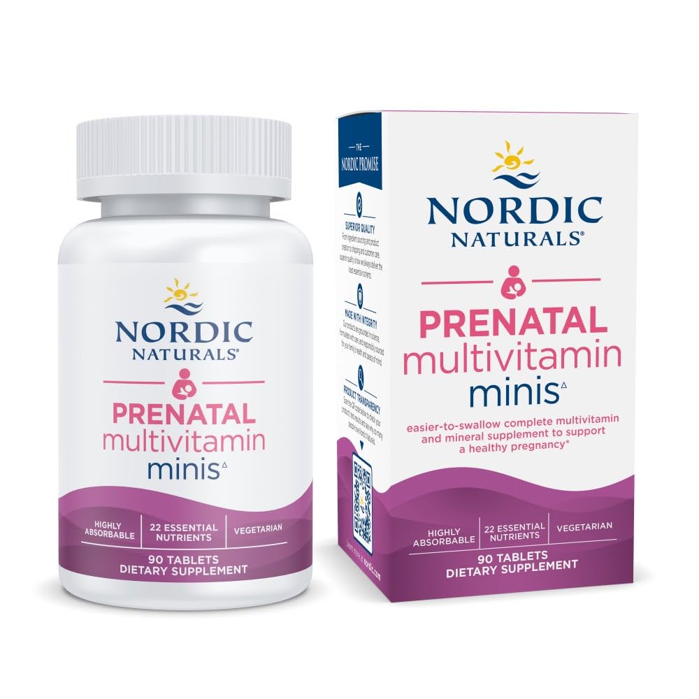 Nordic Naturals Vegetarian Prenatal Multivitamin Minis - 90 Easy to Swallow Tablets - Highly Absorbable Multivitamin and Mineral Supplement to Support Pregnancy - Non-GMO, 30 Servings Nordic NaturalsBuy Supplements Australia