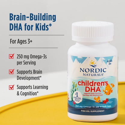 Nordic Naturals Children’s DHA, Strawberry - 360 Mini Chewable Soft Gels for Kids - 250 mg Omega-3 with EPA & DHA - Brain Development & Function - Non-GMO - 90 Servings Nordic NaturalsBuy Supplements Australia