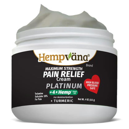 Hempvana Platinum Maximum Strength Relief Cream 4X Hemp for Muscles, Joints, Back, Knees, Shoulders, Neck, Elbows, Hands, Feet. AS SEEN ON TV. Odor-Free, Non-Greasy, Quickly Absorbs, 4X More Hemp HempvanaBuy Supplements Australia