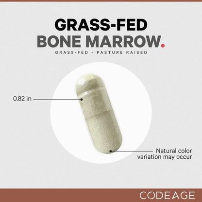 Codeage Grass-Fed Bone Marrow Supplement – Freeze-Dried, Non-Defatted Beef Bone Matrix & Cartilage – 1500mg per Serving, 180 Capsules CodeageBuy Supplements Australia