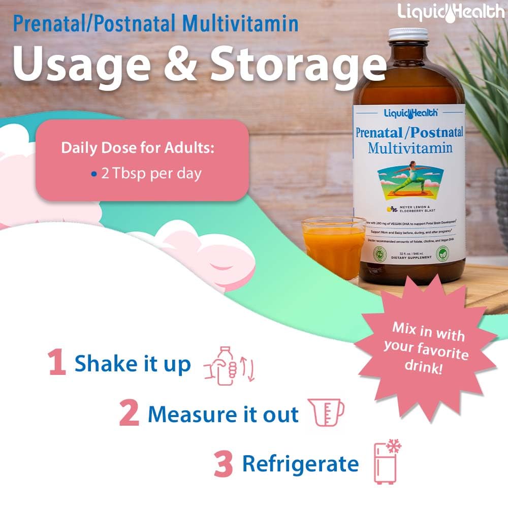 LIQUIDHEALTH Prenatal/Postnatal Multiple Liquid Women's Multivitamin with Real Folate LIQUIDHEALTHBuy Supplements Australia