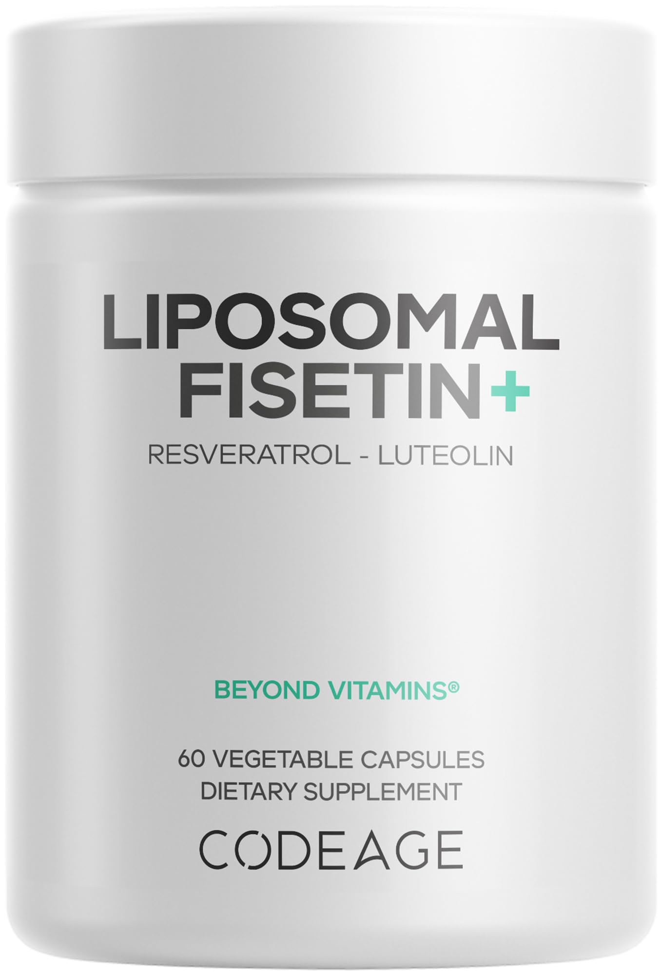 Codeage Liposomal Fisetin Supplement - Fisetin 500 mg - Resveratrol from Japanese Knotweed Extract Polyphenol, Luteolin Sophora Japonica Flavonoid, Liposomal Delivery - Vegan, Non-GMO - 60 Capsules CodeageBuy Supplements Australia