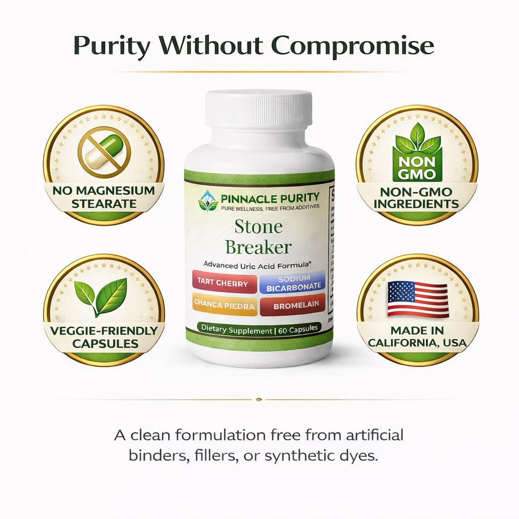 Pinnacle Purity Stone Breaker 60 Capsules, With Chanca Piedra, Tart Cherry & Bromelain – Supports Kidney & Liver Balance, Promotes Gentle Stone Management, Enhances Natural Cleansing Pathways, Non-GMO Pinnacle PurityBuy Supplements Australia