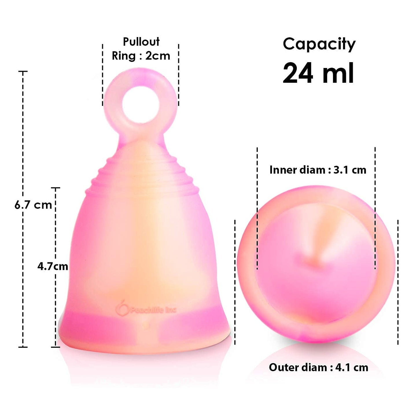 Peachlife Boric Acid Suppositories and Small Soft Menstrual Cup with Ring Pull PeachlifeBuy Supplements Australia