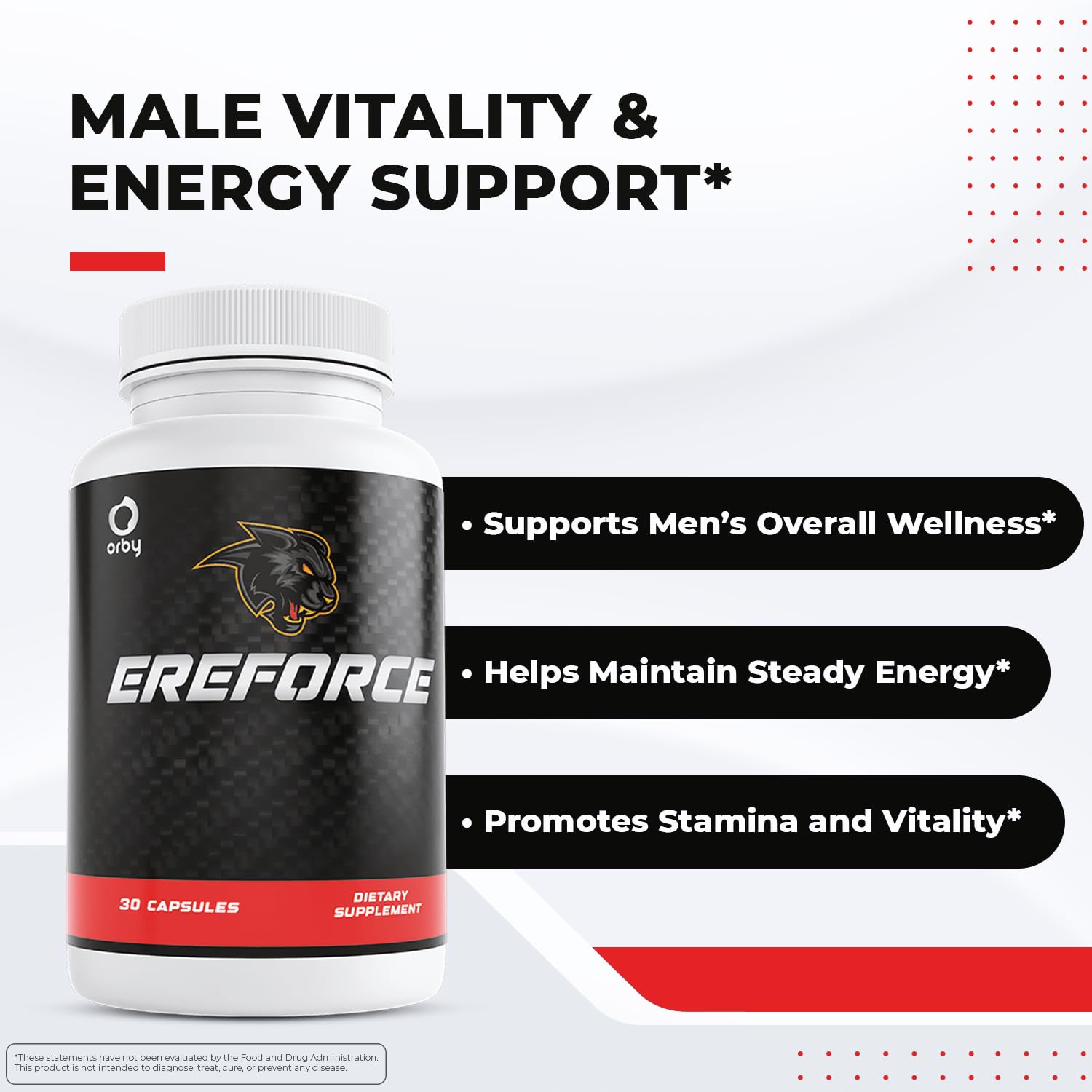 Orby EreForce – Natural Daily Wellness Supplement with L-Citrulline, L-Carnitine & Maca Root – 100% Natural, Non-GMO, GMP Certified, Made in USA – 30 Capsules, 1 Month Supply OrbyBuy Supplements Australia