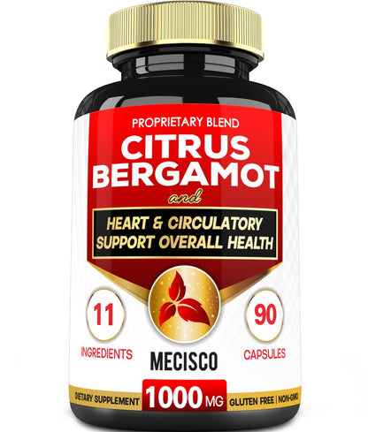 Mecisco 11 in 1 Citrus Bergamot Supplement 1000mg with Black Chokeberry, Berberine HCl & More - 90 Capsules - Supports Heart Health, Immune System, Energy Production MeciscoBuy Supplements Australia