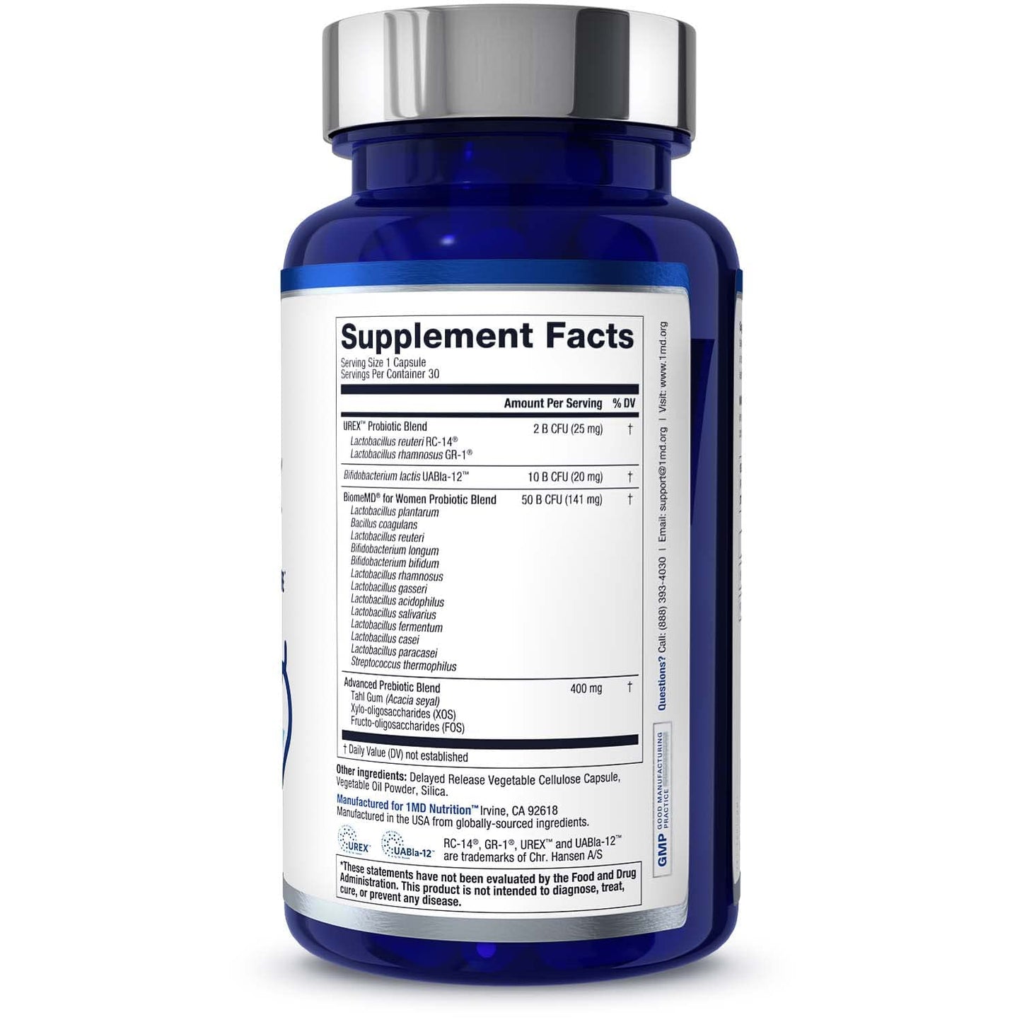 1MD Nutrition BiomeMD Probiotics for Women - Daily Prebiotics and Probiotics for Women - More Than 60 Billion CFUs, 15 Strains - Womens Probiotic to Support Urinary