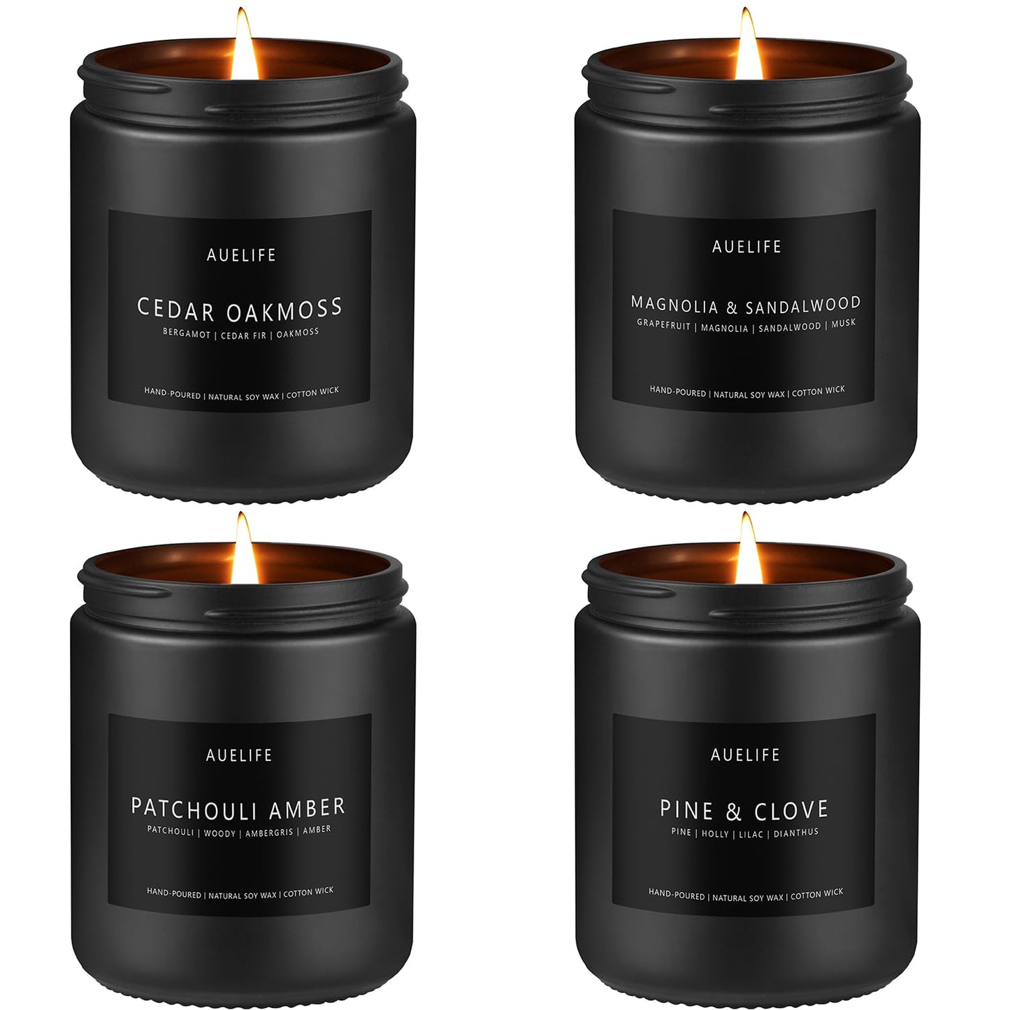 Scented Candles Set | Men Candles Set, Candles for Men Scented Candles for Home - 4 Pack Candles Scents