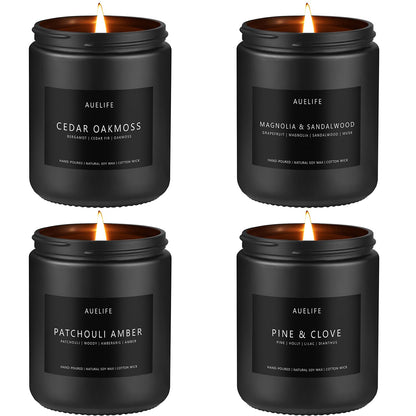 Scented Candles Set | Men Candles Set, Candles for Men Scented Candles for Home - 4 Pack Candles Scents