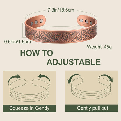 MagEnergy Magnetic Copper Bracelet for Men Life of Tree, 99.99% Pure Copper Bangle MagEnergyBuy Supplements Australia