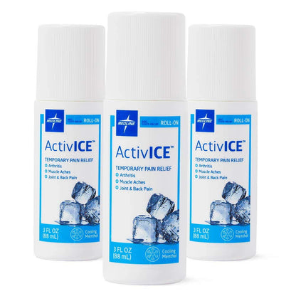 Medline ActivICE Roll-On Cooling Gel, Topical Pain Relief for Arthritis, Joint, Muscle, Back & Body Aches & Pain, 3 oz (3 Count) MedlineBuy Supplements Australia