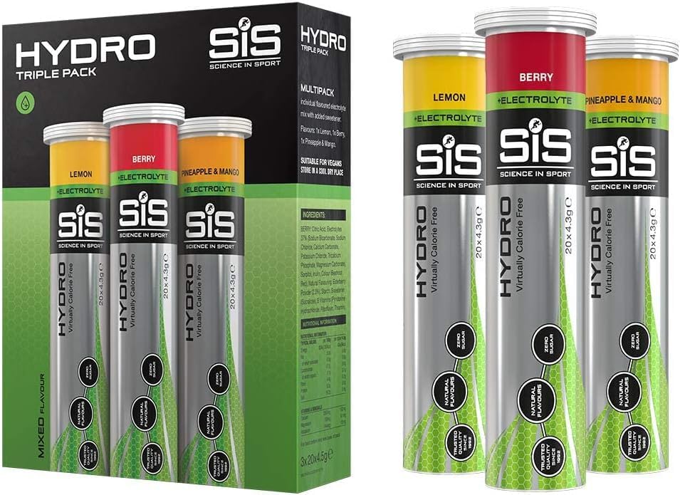 Science In Sport Hydro Hydration Tablets, Variety Pack Pineapple Mango, Berry, Lemon Science in SportBuy Supplements Australia