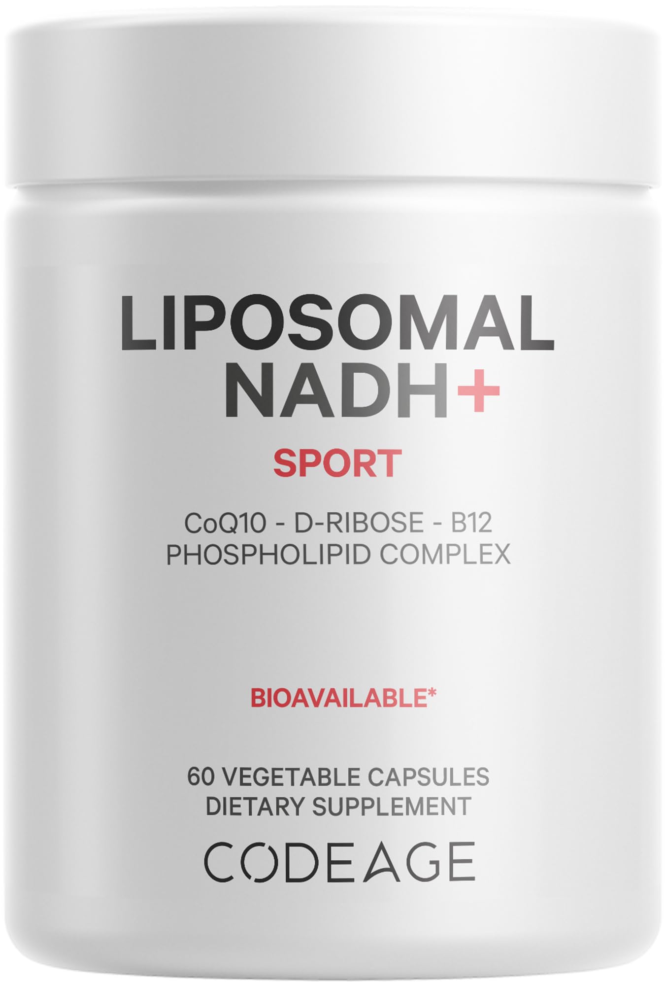 Codeage Liposomal NADH+ Supplement - NADH, Vitamin B12, D-Ribose as Bioenergy Ribose, CoQ10-2-Month Supply - Liposomal Delivery - β-Nicotinamide Adenine Dinucleotide Pills - Non-GMO - 60 Capsules CodeageBuy Supplements Australia