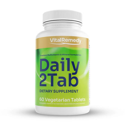VitalRemedyMD Daily2Tab - All You Need Multivitamin Plus Multimineral Formula. 26 Essential Nutrients for Women and Men, 60 Tablets VitalRemedyMDBuy Supplements Australia