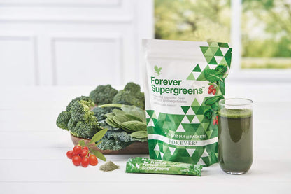 Forever Living - Forever Supergreens - Blend for Your Active Lifestyle - Supercharge Your Day w/Over 20 Powerful Greens and Superfoods. - 30 Packets Forever Living ProductsBuy Supplements Australia