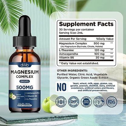 Triple Magnesium Complex Supplement-Magnesium Glycinate, Citrate, Malate Liquid dilibBuy Supplements Australia