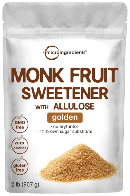 Golden Monk Fruit Sweetener with Allulose, 2 lbs | No Erythritol, No Aftertaste Micro IngredientsBuy Supplements Australia