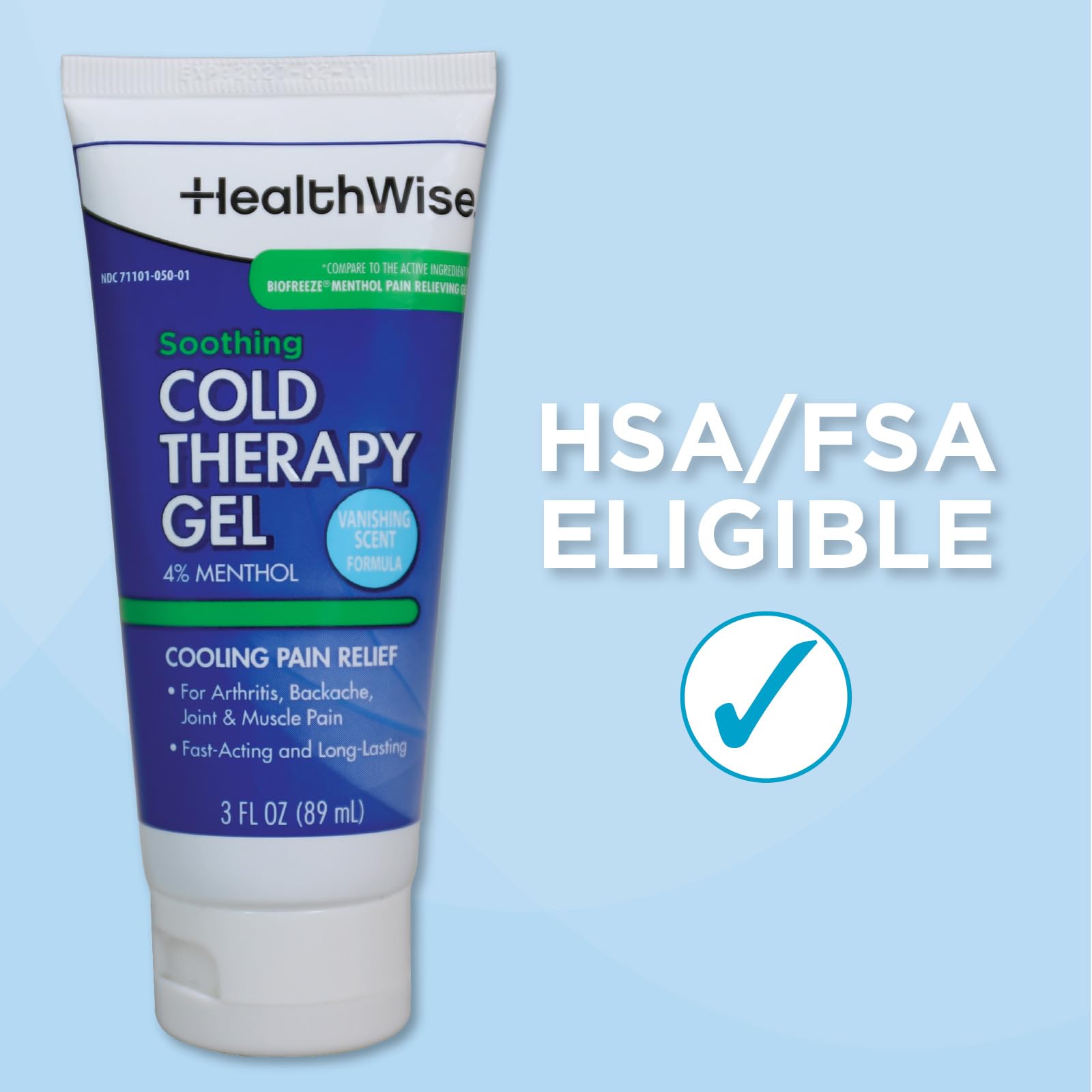 HealthWise Soothing Cold Therapy Gel | 4% Menthol | Vanishing Scent | 3.0 Oz | Arthritis Pain Relief | Topical Analgesic HealthWiseBuy Supplements Australia