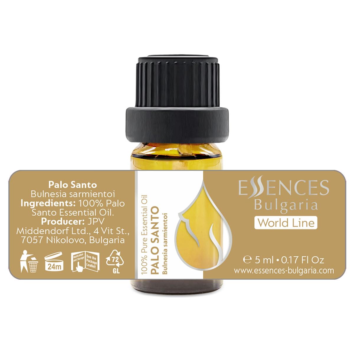 Essences Bulgaria Palo Santo Essential Oil 0.17 Fl Oz 5ml Bulnesia Sarmientoi - 100% Pure Natural Essences BulgariaBuy Supplements Australia