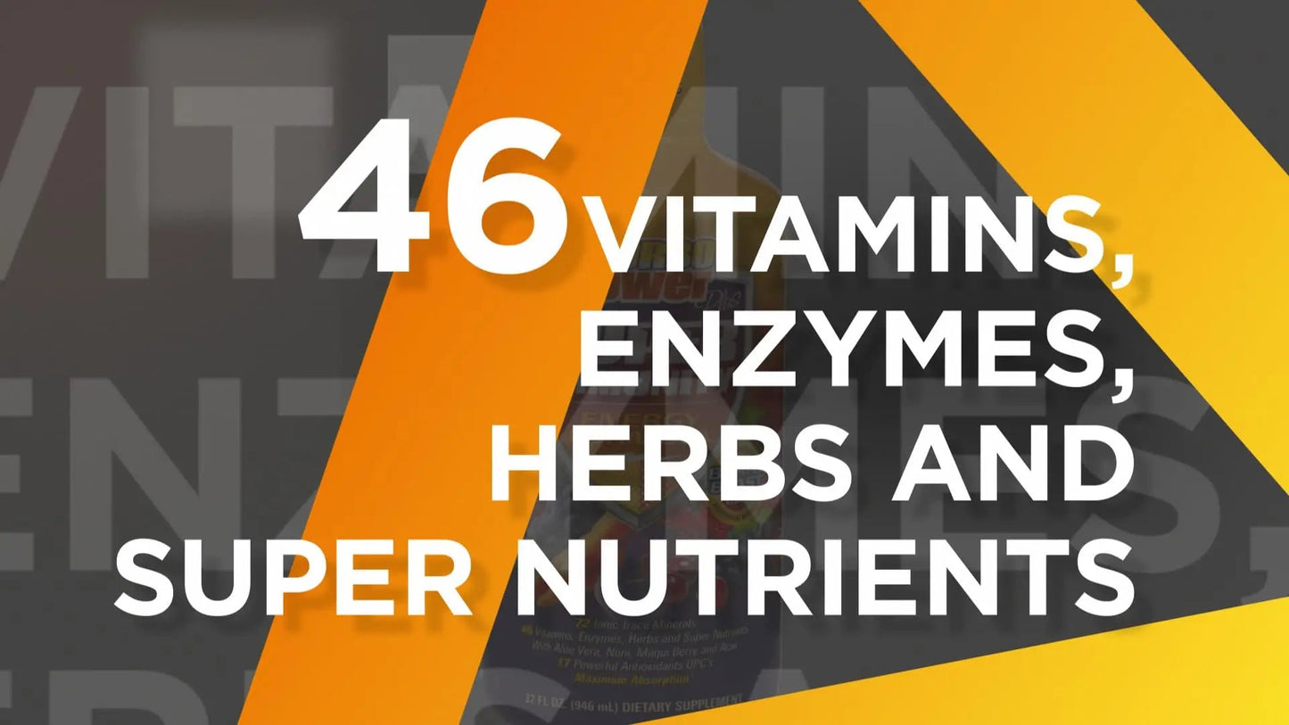 Liquid Vitamin Turbo Power Plus: 47 Vitamins, Enzymes, Vitamin D3, Vitamin A, Vitamin C, and Zinc for Men, Women, Teens, and Kids Turbo Power