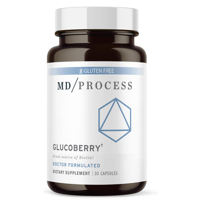 MD Process GlucoBerry Maqui Berry Extract with Chromium Picolinate for Blood Health Support - with Biotin and Gymnema Sylvestre - Doctor Formulated - 30 Capsules MD ProcessBuy Supplements Australia