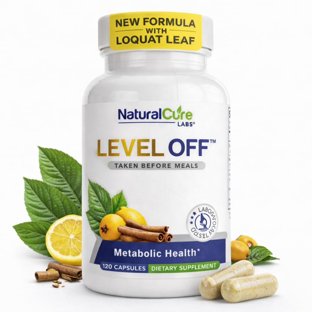 Natural Cure Labs Level Off Anti Spike Formula Glucose Supplement – Capsules for Metabolic Health, Helps Moderate Glucose Spikes, Vegan, Non-GMO, Gluten Free (120 Count (Pack of 1)) Natural Cure LabsBuy Supplements Australia